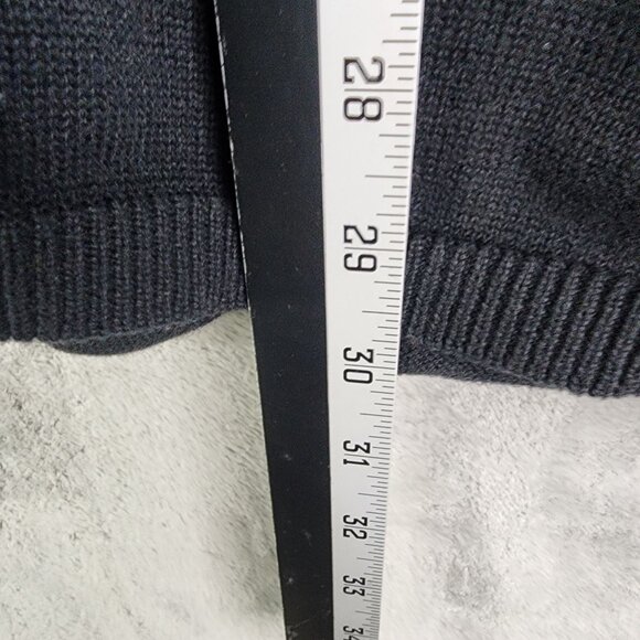 Womens Black Cascade Blue Open Front Cardigan Sweater Long Sleeve Size L - Picture 6 of 7